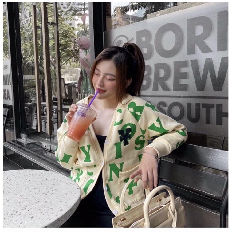 Áo Khoác Nỉ Bông Cardigan IN Chữ Nam, Nữ Unisex-CDGINCHU