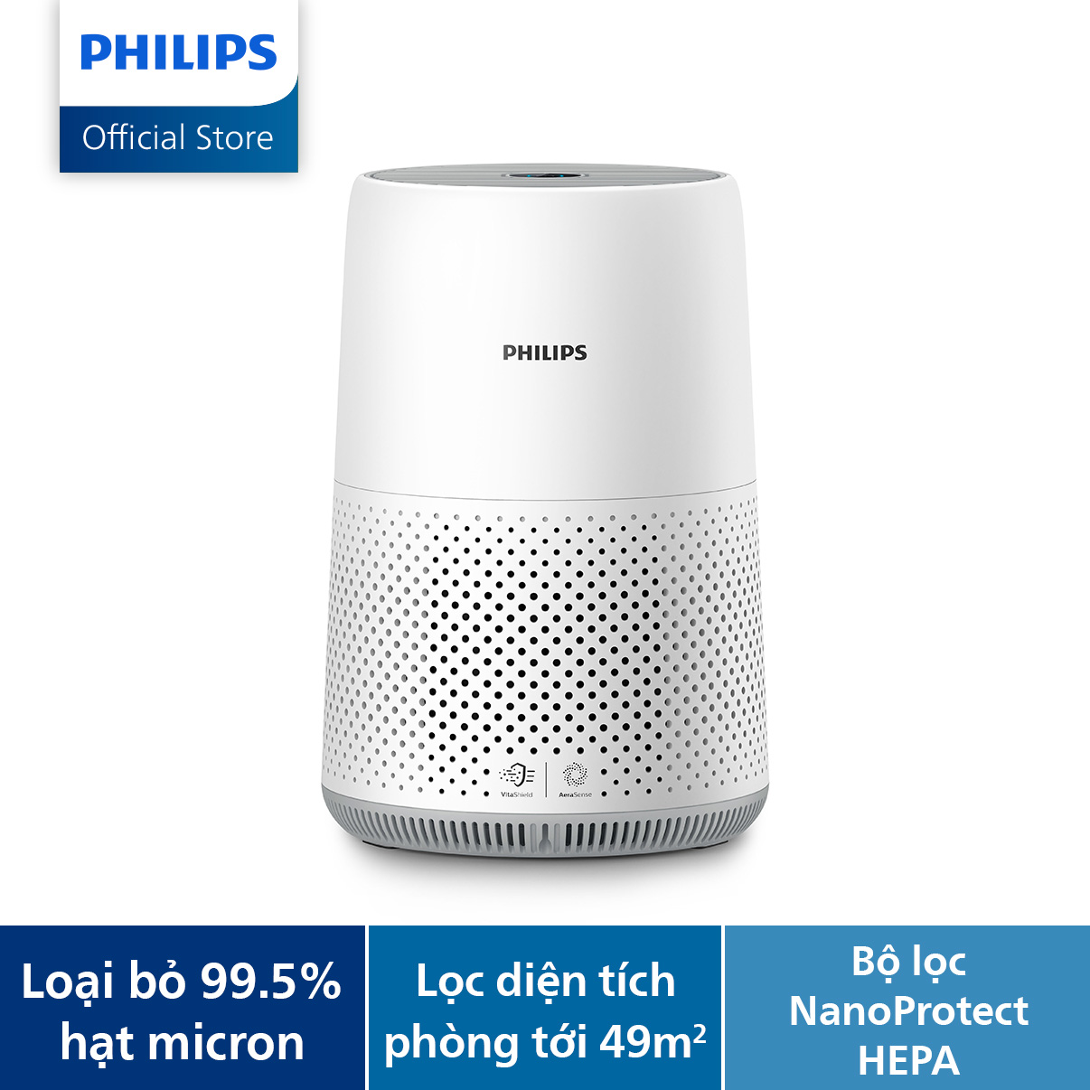 Máy Lọc Không Khí Philips AC0850 /20 |Nhỏ gọn, làm sạch trong chưa đầy 16phút - Hàng Chính Hãng