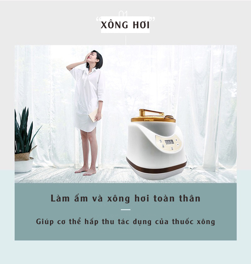 Nồi xông hơi, Máy xông hơi điện cao cấp 2.8L có hệ thống chống nổ an toàn Dùng Cho Gia Đình Sau Sinh Spa-Có Remote