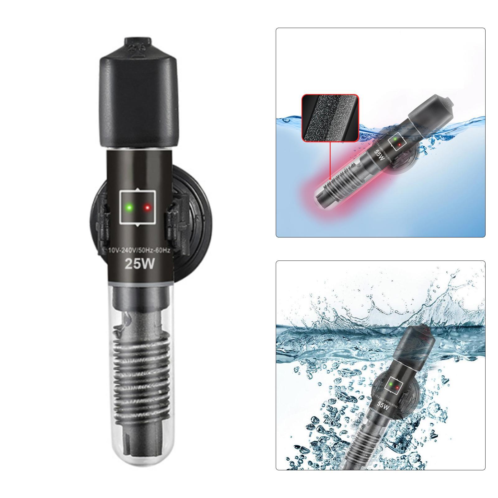 Small Aquarium Heater Submersible Thermostat Fish Tank Heater for Freshwater 25W