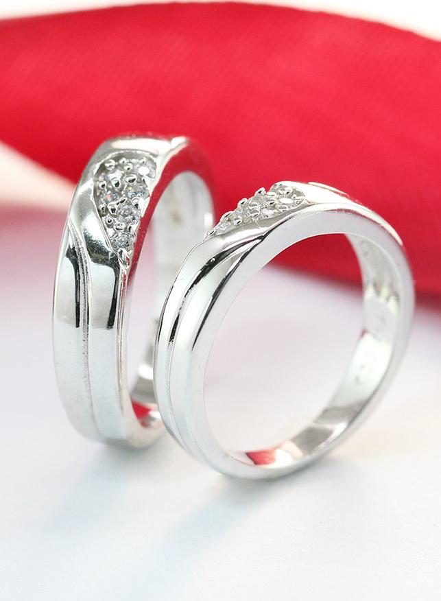 Nhẫn đôi bạc nhẫn cặp bạc đẹp trái tim ghép ND0019
