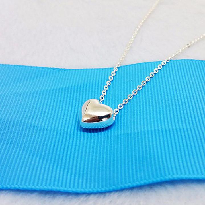 Dây chuyền mặt trái tim bạc trơn - Đơn giản thanh lịch - Trang sức bạc Panmila (DC.A38)