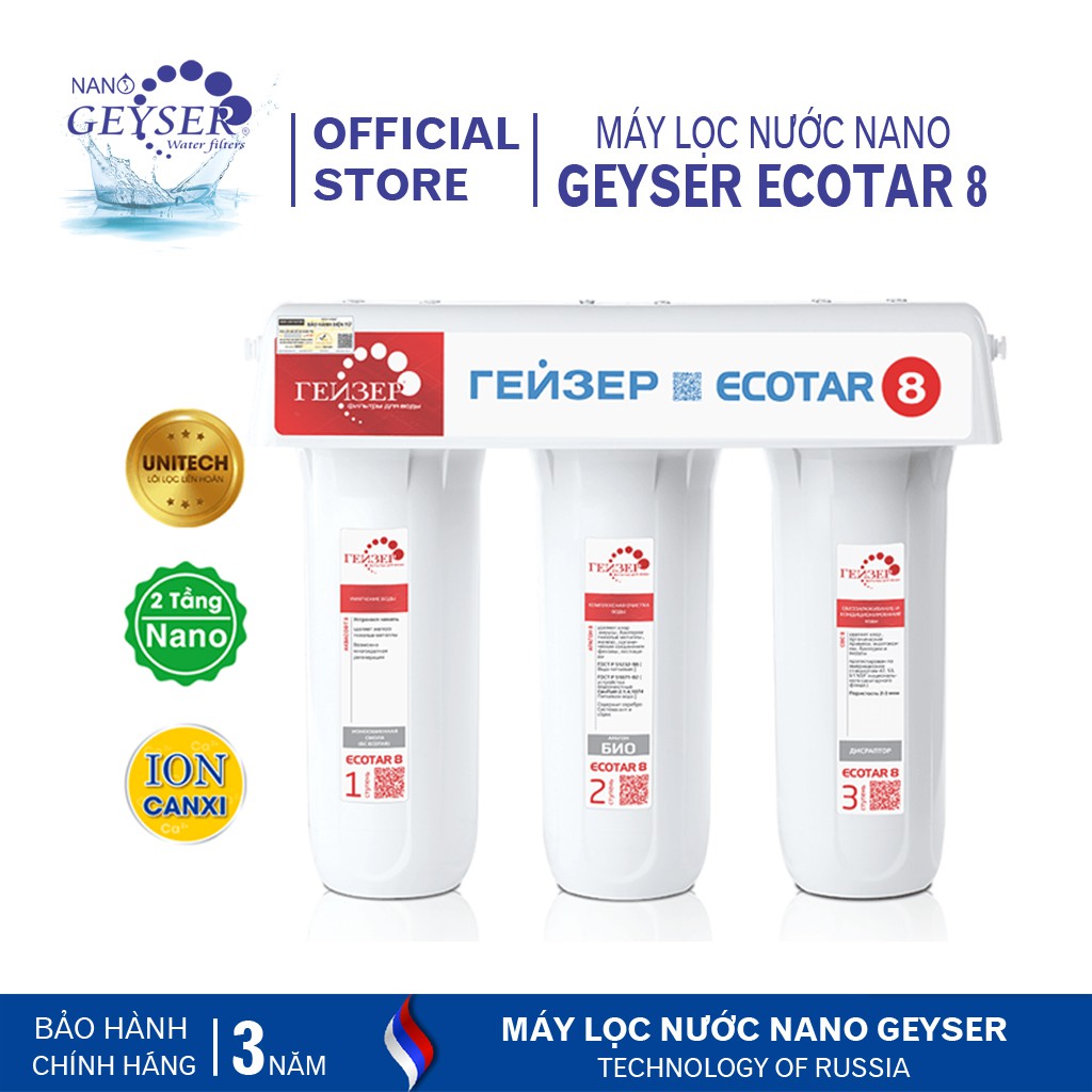 Máy lọc nước gia đình phụ kiện bình lọc nước Nano gerser ecotar 8