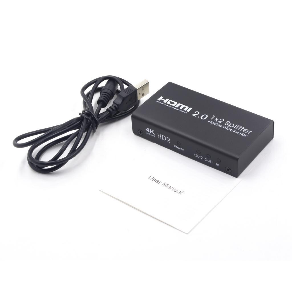 1x2 4K 1080P HUB 3D HDMI Splitter Amplifier Switcher For HDTV PC PS3 DVD