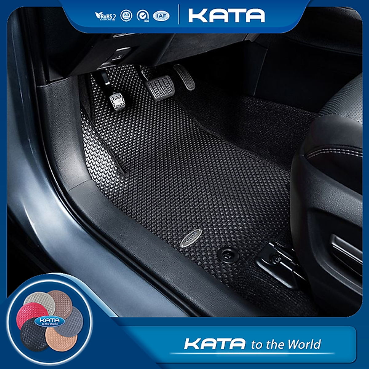 Thảm lót sàn ô tô KATA cho xe Ford Everest (2022-2023) - Khít với sàn xe, Chống thấm, Không mùi, Không ẩm mốc