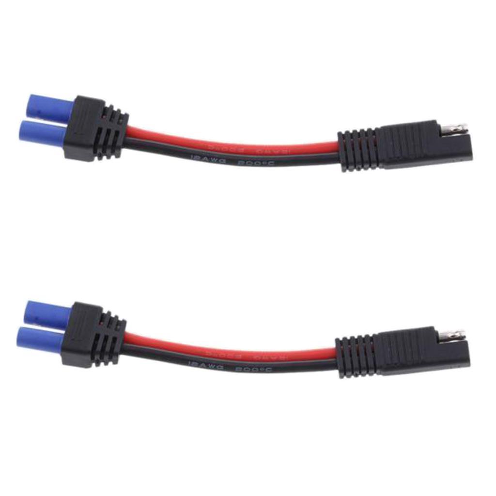 2Pieces 1-48V SAE to EC5 Female Power Adapter Cable for Car Solar Battery