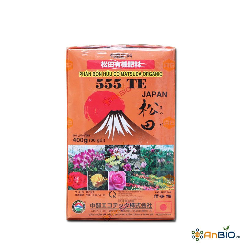 PHÂN HỮU CƠ DẠNG TÚI MATSUDA ORGANIC 555 TE Hộp 400g 36 Túi Lưới