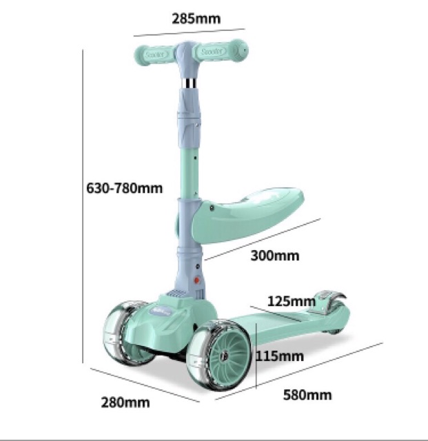 Xe Scooter của Đức tính năng 2 trong 1 có đèn và chong chóng