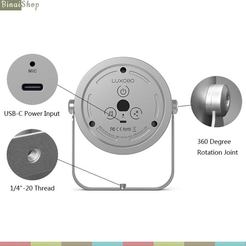 Luxceo Mood 2 - Đèn LED Cho Quay Phim, Chụp Hình, Hỗ Trợ 10 Hiệu Ứng, Điều Khiển Từ Xa, Đổi Màu Theo Âm Nhạc- Hàng chính hãng