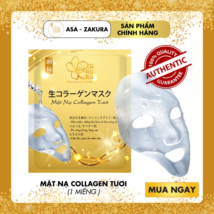 Mặt Nạ Collagen Tươi Asa Zakura - Căng Bóng, Trẻ Hóa Da