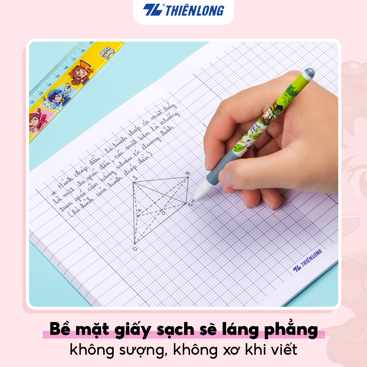 Combo 5/10 Tập học sinh Thiên Long 96 trang 4 ô ly vuông 2mm 100gsm TP-NB061/AK - Vở học sinh Akooland dày, thiết kế đẹp