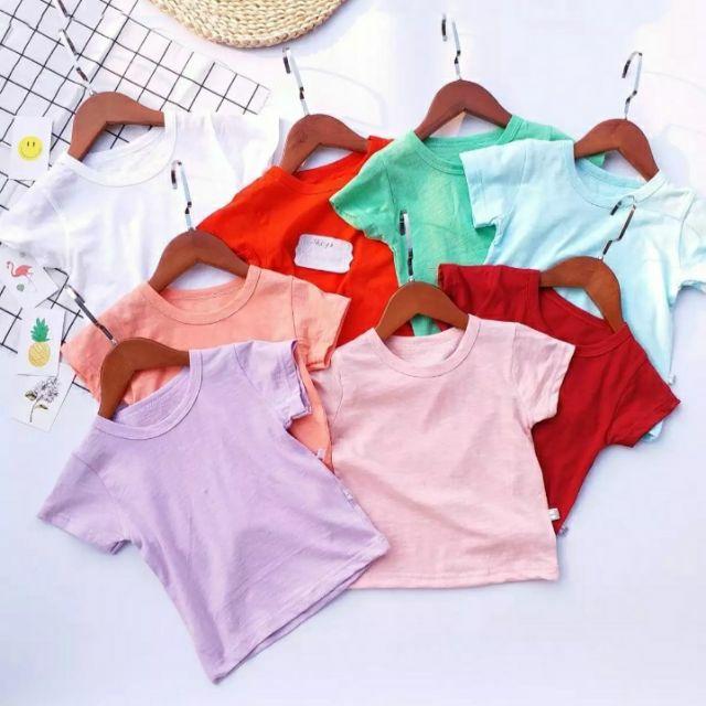 ÁO THUN TRƠN KIỂU DÁNG BASIC CHO BÉ 8-18KG