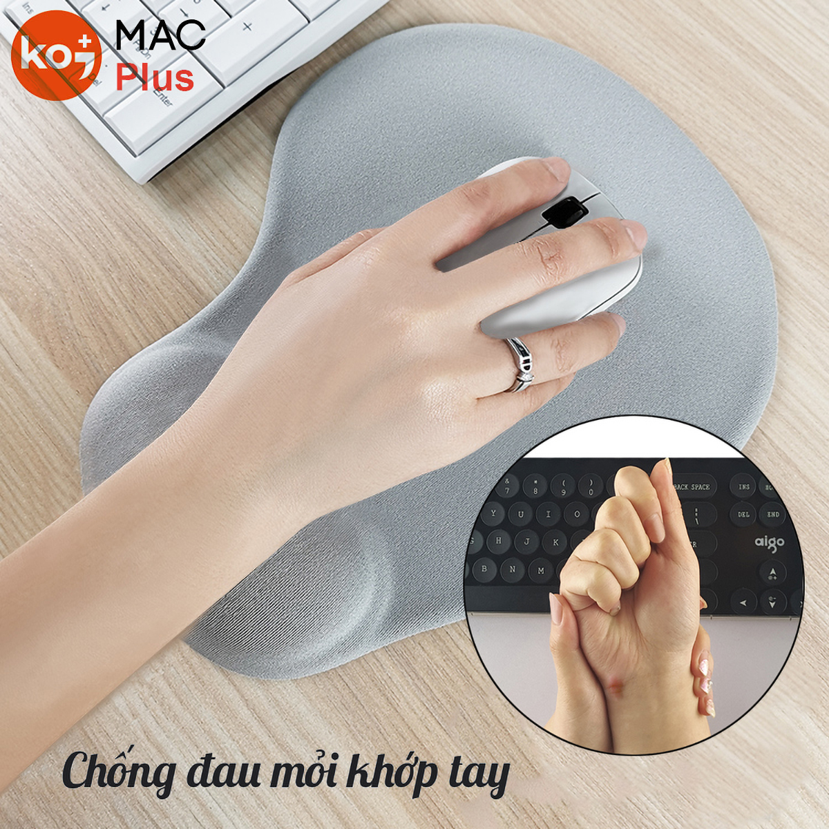 Miếng Lót Chuột Đệm Silicon KOJMAC Thiết Kế Công Thái Học Chống Đau Mỏi Cổ Tay (Hàng Chính Hãng, Siêu Êm, Phù Hợp Văn Phòng, Học Sinh, Sinh Viên, Vải Lụa, In Đẹp Sắc Nét, Đế Chống Trượt,..) | Mouse Pad KOJMAC PKA095