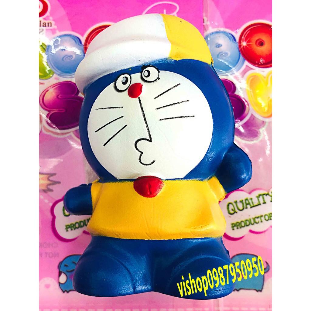 Squishy Doraemon đội mũ