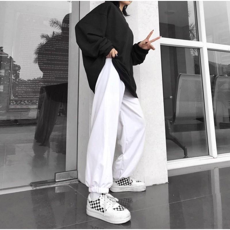 Quần Nỉ Thun Ống Rộng IRU Nam Nữ Unisex ( Hình Thật + 2 màu )