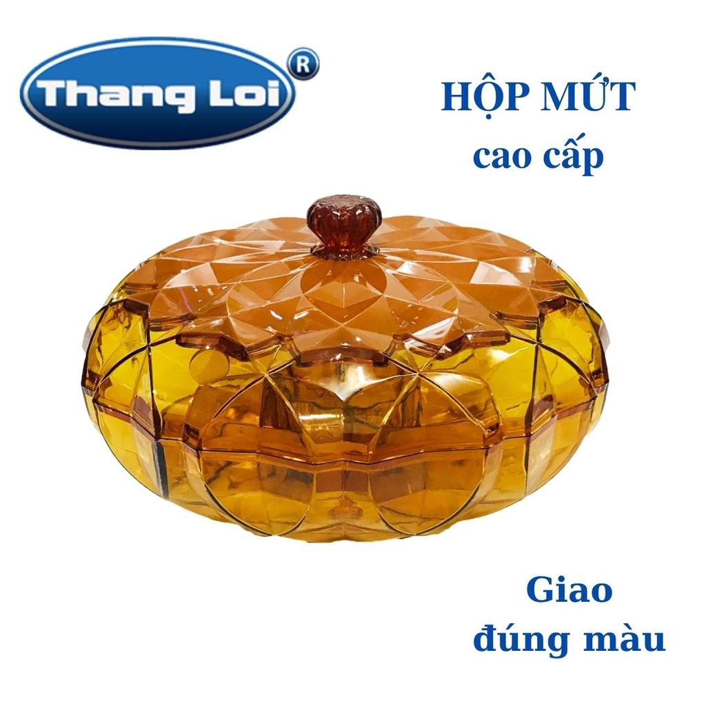 Hộp mứt hình tròn 5 ngăn cao cấp