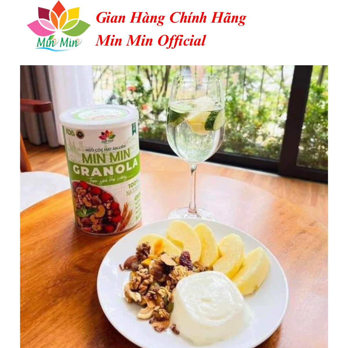 2 Hộp (1kg) Ngũ Cốc Granola Min Min - Ngũ Cốc Hạt Ăn Liền Granola Min Min (1hộp 500gr)