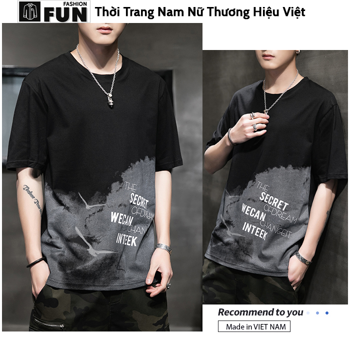 Áo thun nam mã TT56.0 kiểu dáng Áo tay lỡ nam form rộng thể thao cộc tay đẹp cho mùa hè vải cotton