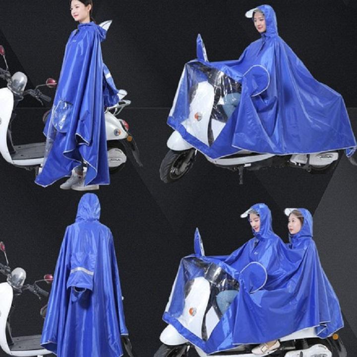 Áo Mưa Phản Quang 2 Đầu Có Kính Che Mặt Bọc Gương - Loại Tốt