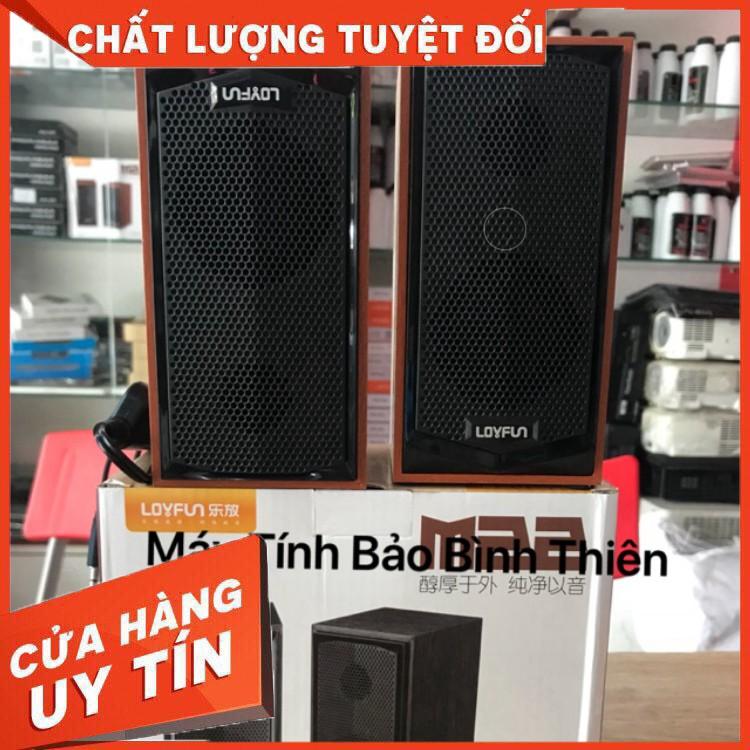 Loa vi tính vỏ gỗ LoyFun M22 nhỏ gọn. Âm thanh sống động. Thích hợp cho văn phòng, gia đình - Hàng chính hãng