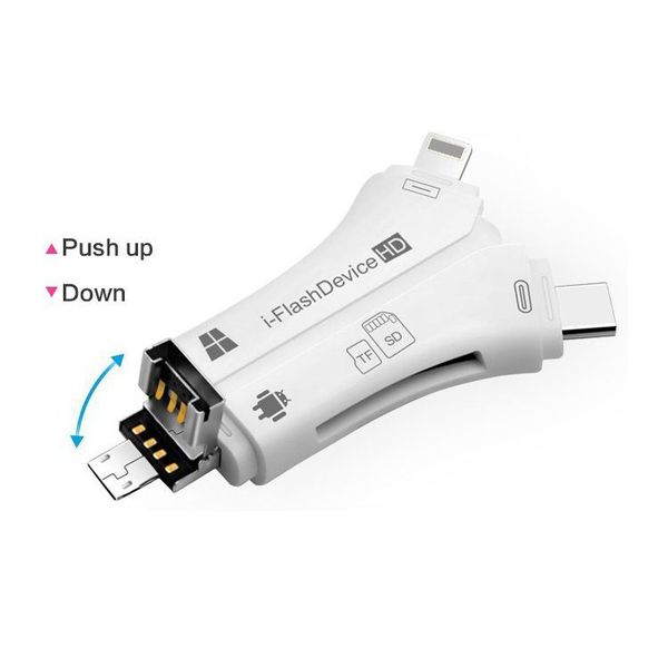 Đầu đọc thẻ nhớ đa năng TF, SD, kết nối USB, iphone, Type-C