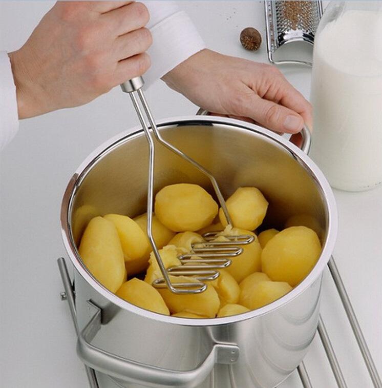 Puree Press, báo chí tiềm năng thủ công chuyên nghiệp, máy xay trái cây và rau trong thép không gỉ được đánh bóng bằng gương và liền mạch, với tay cầm silicon và không trượt và dễ nắm bắt