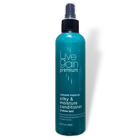 Xịt dưỡng tóc (xả khô) siêu mượt Livegain Premium Silky &amp; Moisture Conditioner 250ml