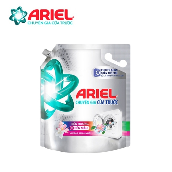 Combo 2 Túi Nước Giặt Ariel Chuyên Gia Cửa Trước Bền Hương + Bền Màu Hương Sen Và Nhài Túi 3Kg