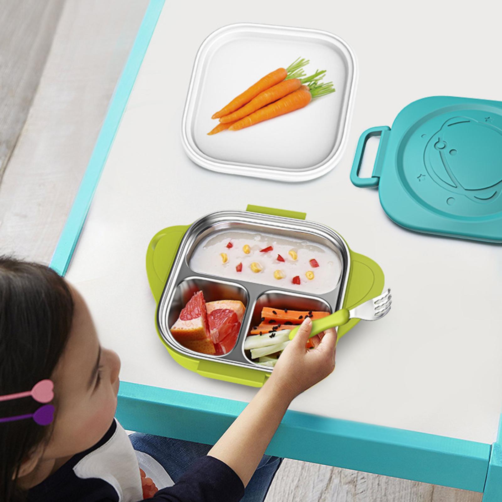 Hộp Cơm Bento 3 Ngăn Phong Cách Nhật Bản Bằng Thép Không Gỉ Chống Rò Rỉ 400Ml