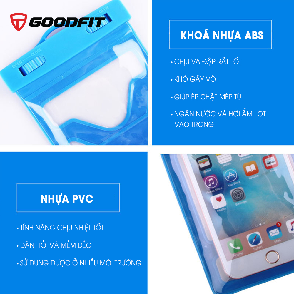 Túi Chống Nước Điện Thoại PVC Cao Cấp 2 Dây Đeo Chính Hãng Goodfit GF203WP