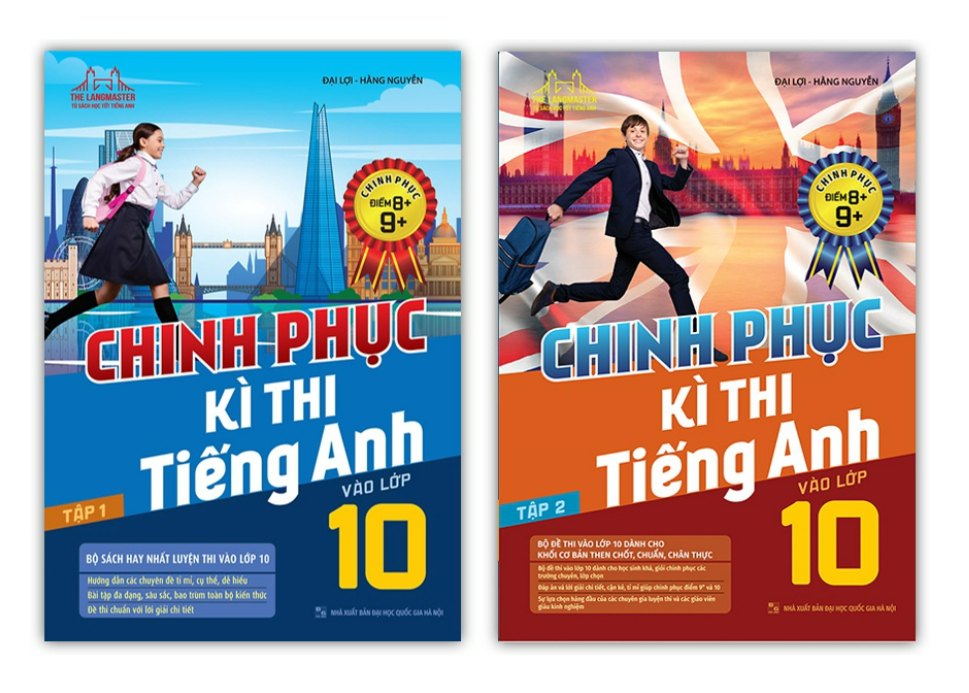 Sách - Combo Chinh Phục Kì Thi Tiếng Anh Vào Lớp 10 Tập 1 + 2