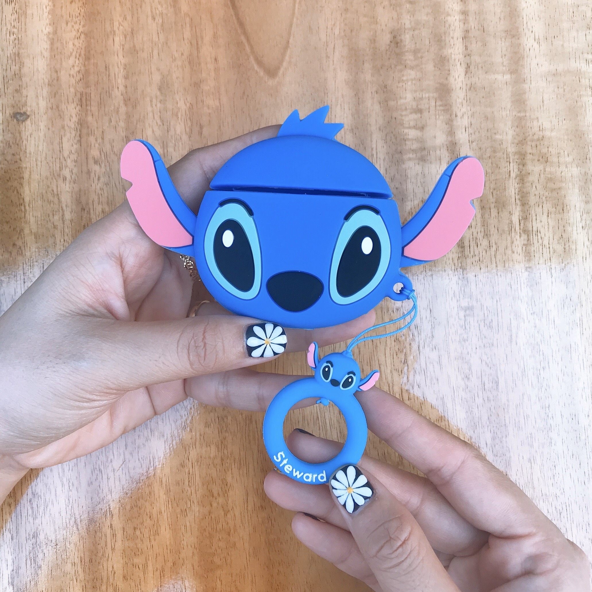 Bao Case Silicon Cho Tai Nghe Apple AirPods 1 / AirPods 2 - Hình Steward Xanh Tai To