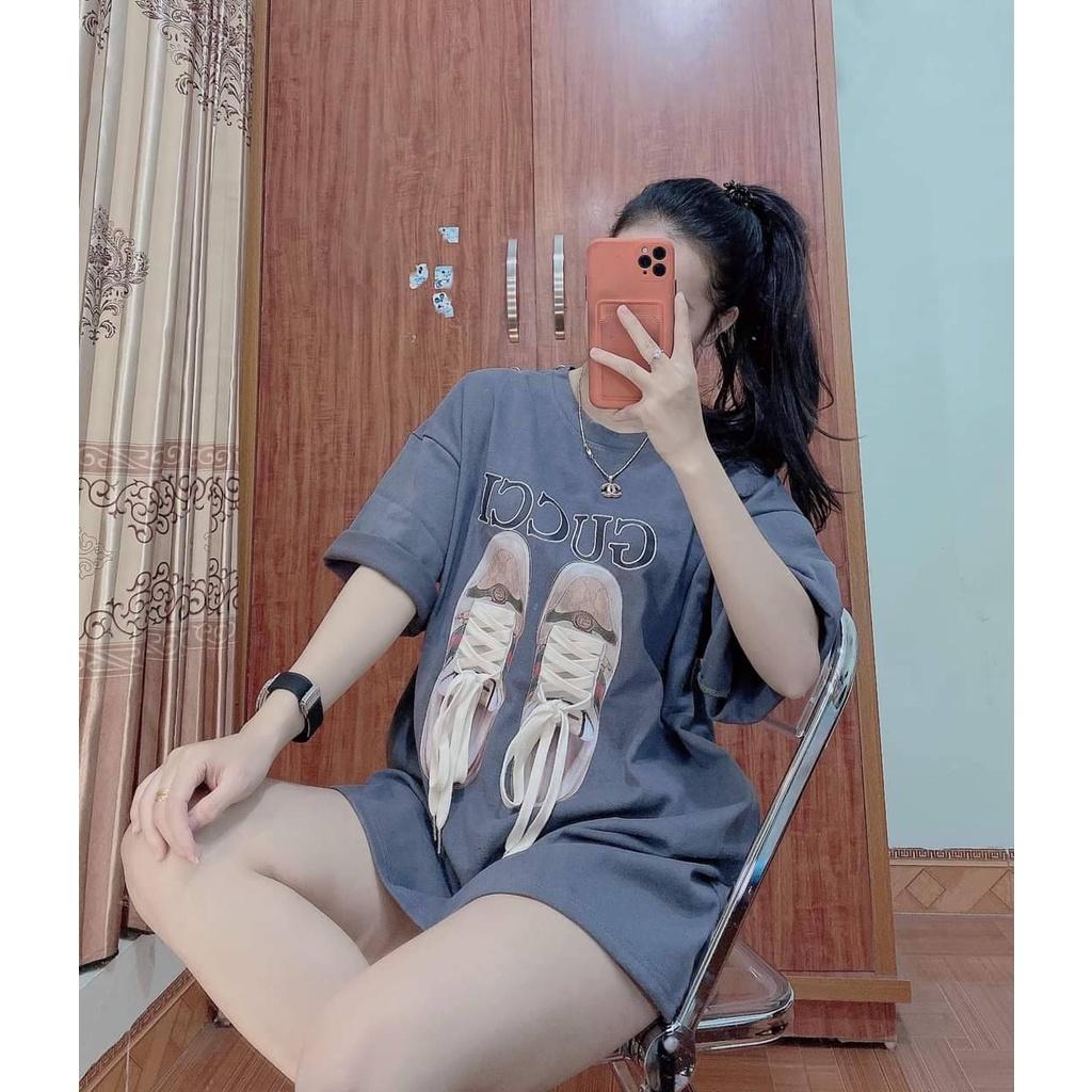 Áo thun hình đôi giầy tay lỡ form rộng CaMa Store M267