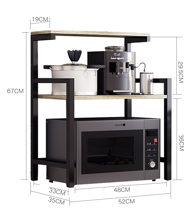 Kệ lò vi sóng 2 tầng lửng khung thép 52x35x67