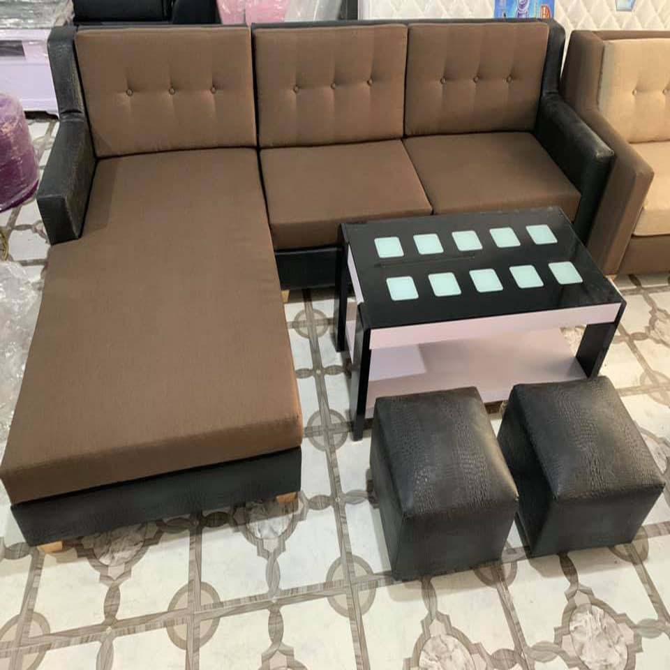 Ghế sofa phòng khách góc chữ L bọc vải