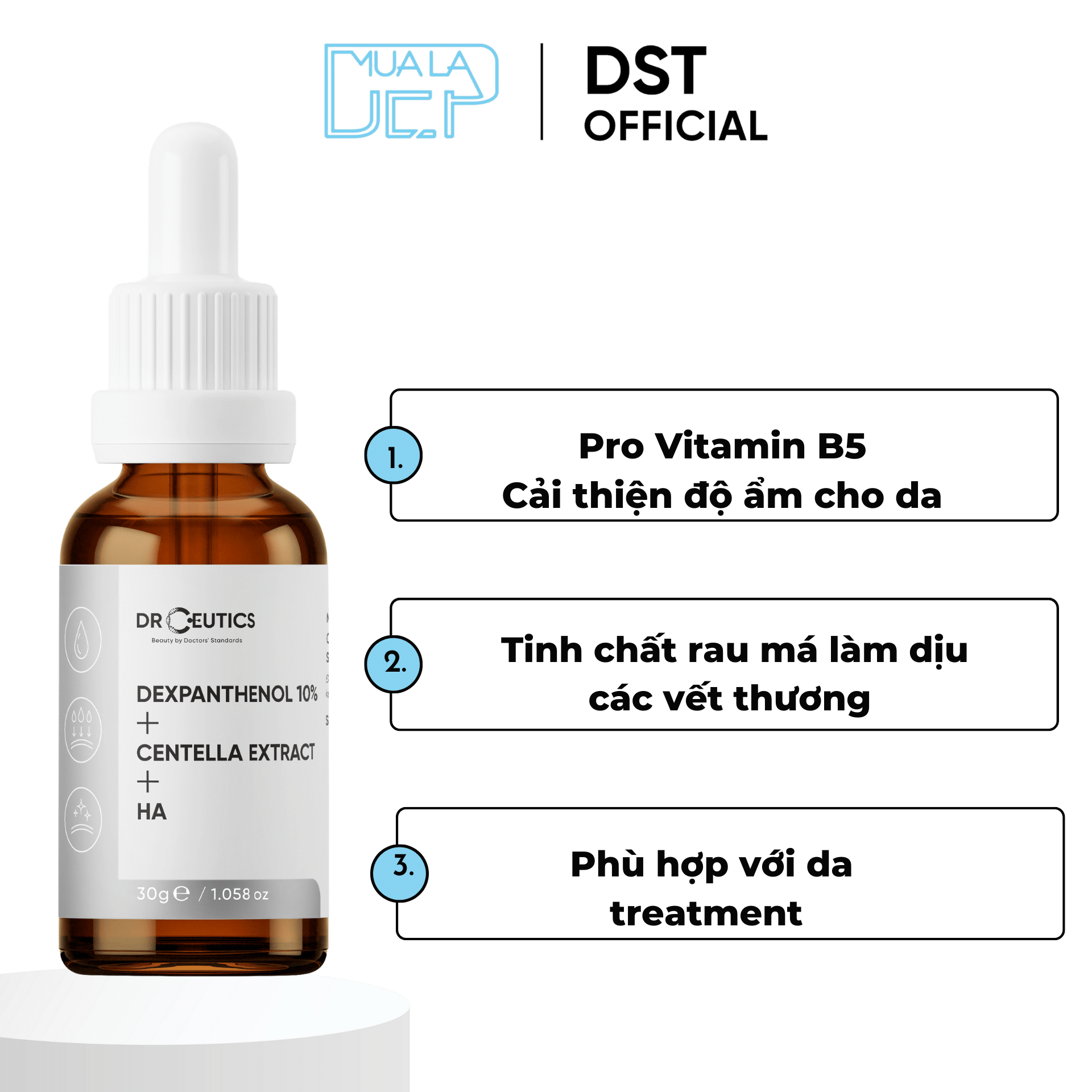 DRCEUTICS Combo Phục Hồi Trẻ Hoá Da (Retinol 0.5 Và Serum B5 10%) 30gram