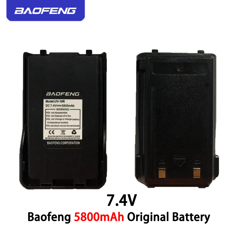 2023 Bộ Đàm Baofeng UV-10R Pin Chính Hãng Pin Li-Ion 5800MAh Cho Bộ Đàm UV10R DC 7.4V Phụ Kiện USB Có Thể Sạc Lại Màu Sắc: 5800MAh 1 Cái