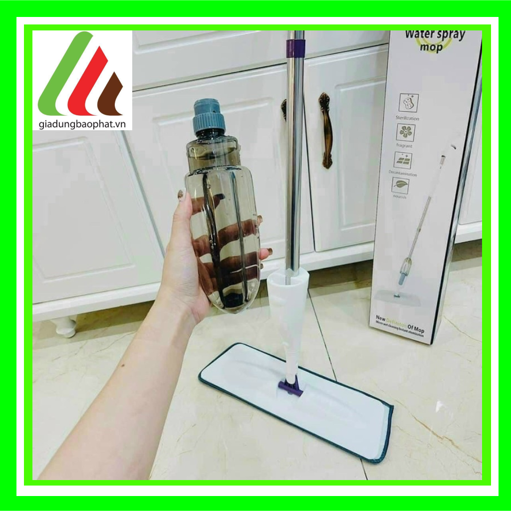 Cây lau nhà kèm bình xịt phun sương nước lau sàn đầu xoay 360 tiện dụng chắc chắn chính hãng