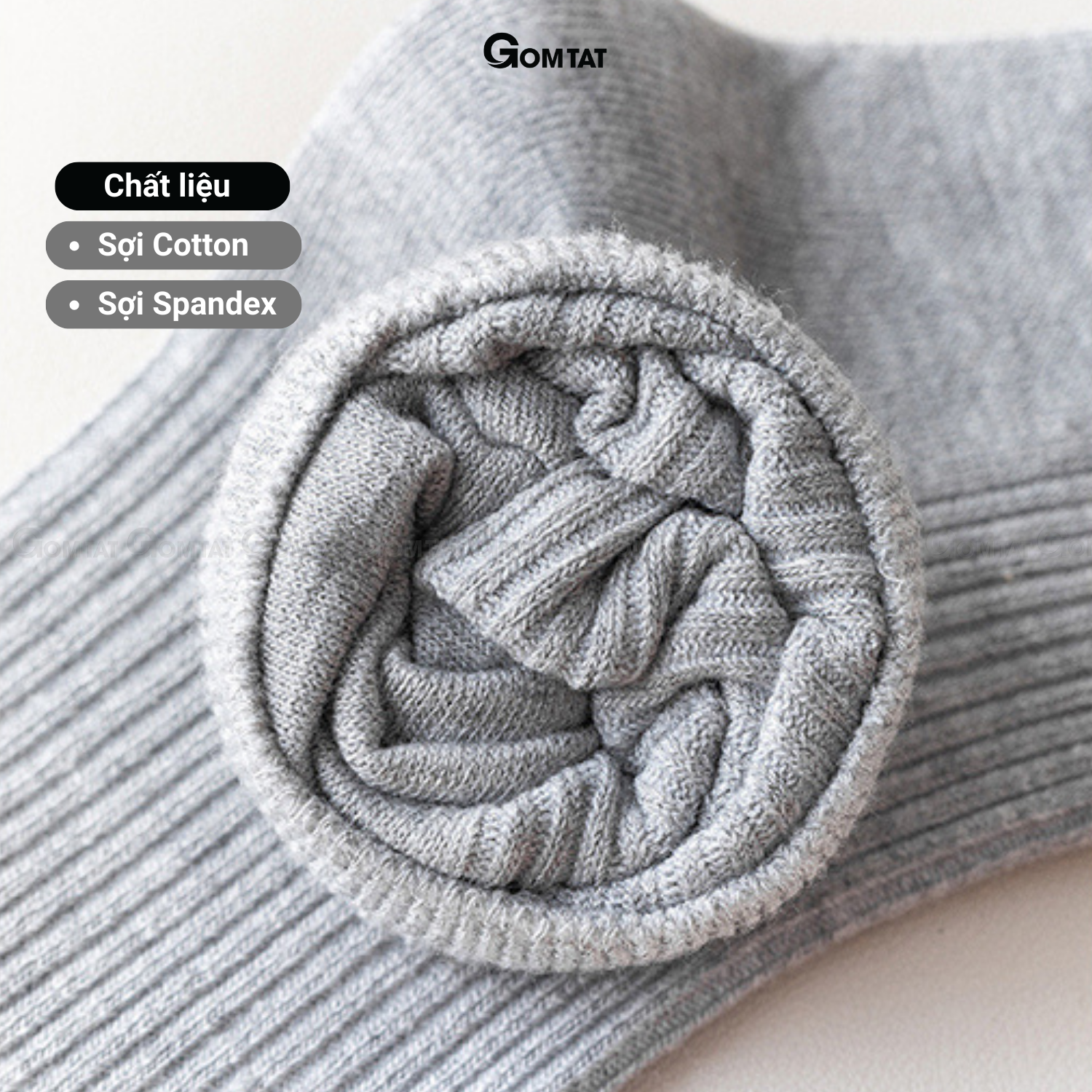 Tất cổ cao nam nữ trơn màu chất liệu cotton cao cấp, vớ cao cổ unisex hút ẩm thoáng khí, êm chân -CAOTRON-FIVE-2001-1DOI