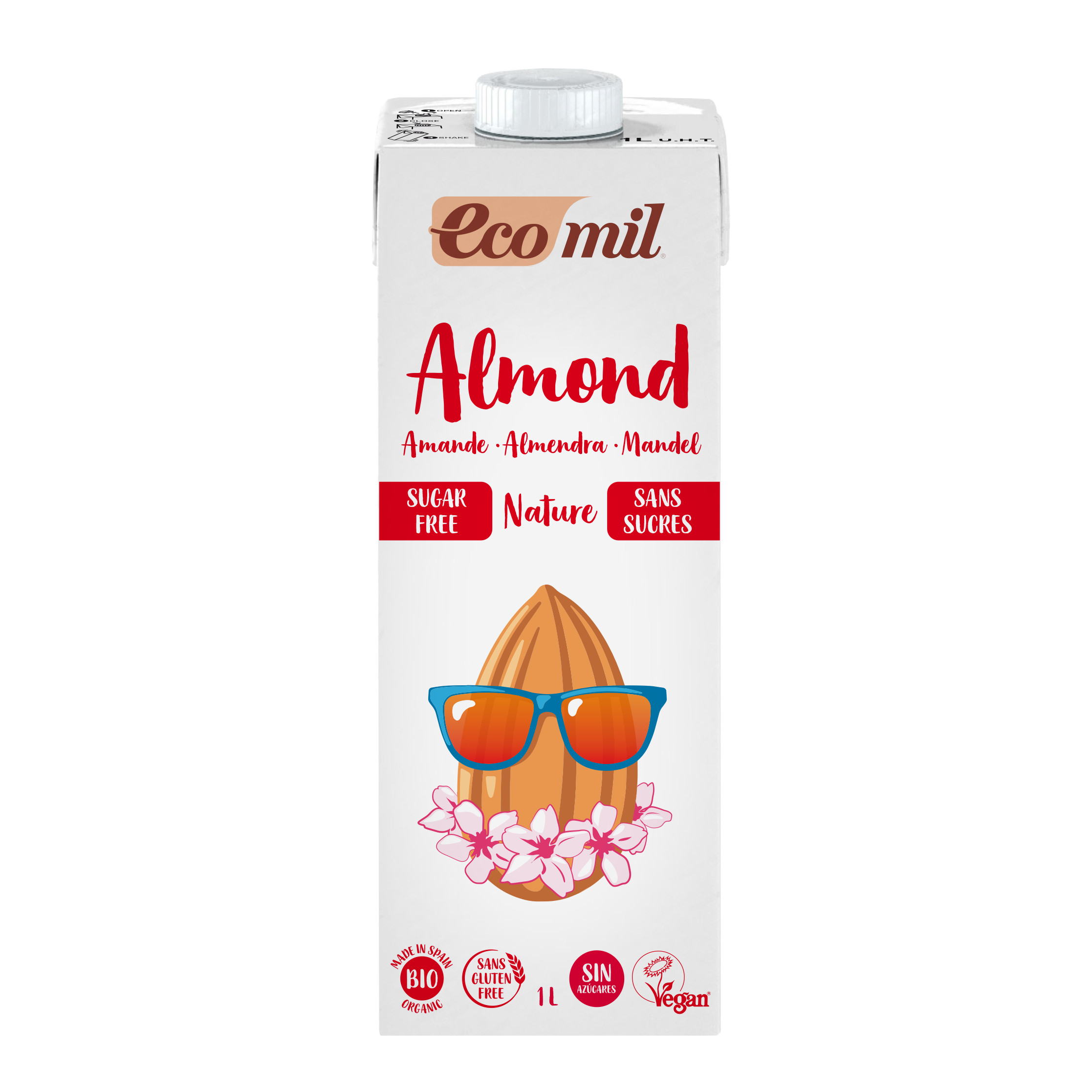 Sữa Hạt Hạnh Nhân Không Đường Hữu Cơ Ecomil (1L) - Organic Almond Milk Sugar-free