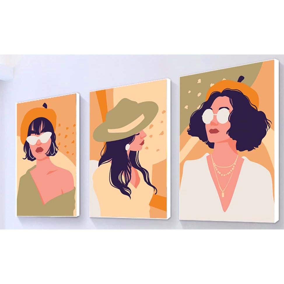 Bộ 3 tranh canvas decor phong cách minimalist, trừu tượng hiện đại - AR062
