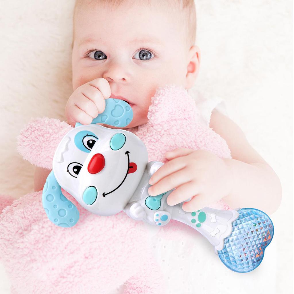 Baby Rattle Teether with Music & Light Spin Rattle for 3 - 12 Month Newborns Infant - Advanced manufacturing technology, high reliability