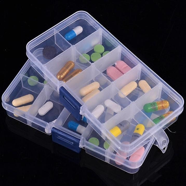 Combo 3 hộp đựng thuốc, trang sức 10 ngăn tiện dụng