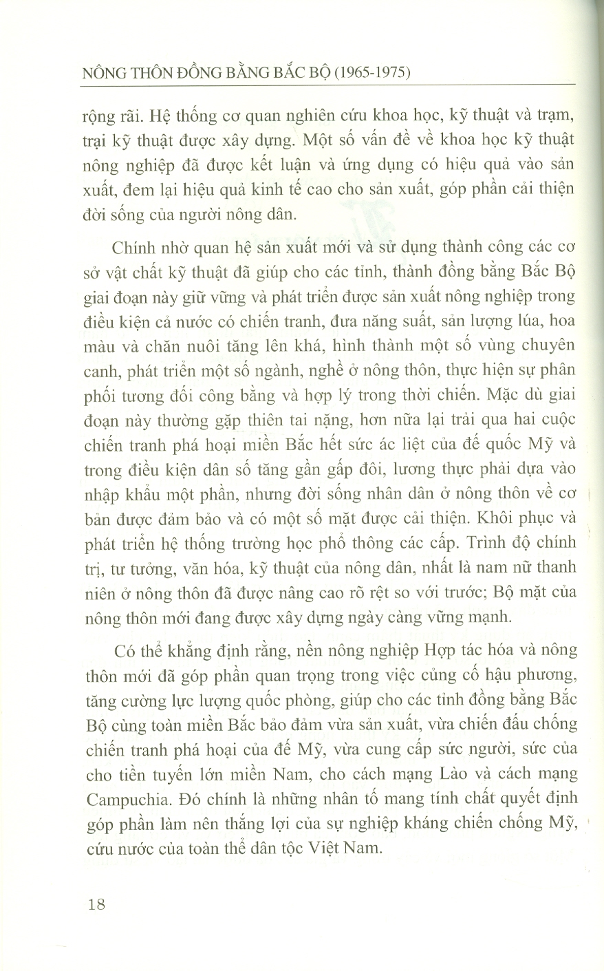 NÔNG THÔN ĐỒNG BẰNG BẮC BỘ (1965 - 1975) (Sách chuyên khảo)