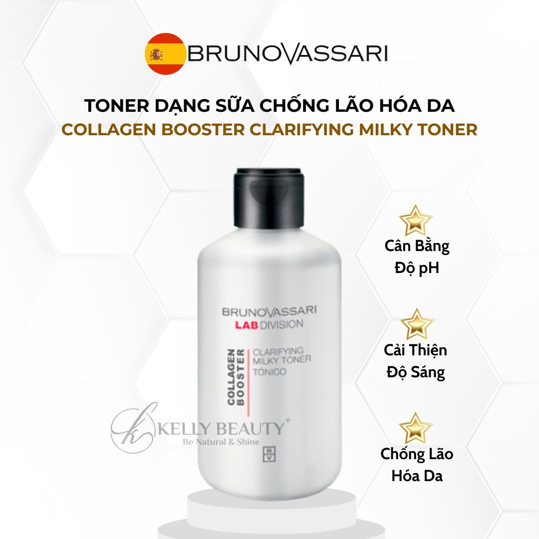 Toner Chống Lão Hóa Da Collagen Booster Clarifying Milky Toner - Bruno Vassari | Kelly Beauty