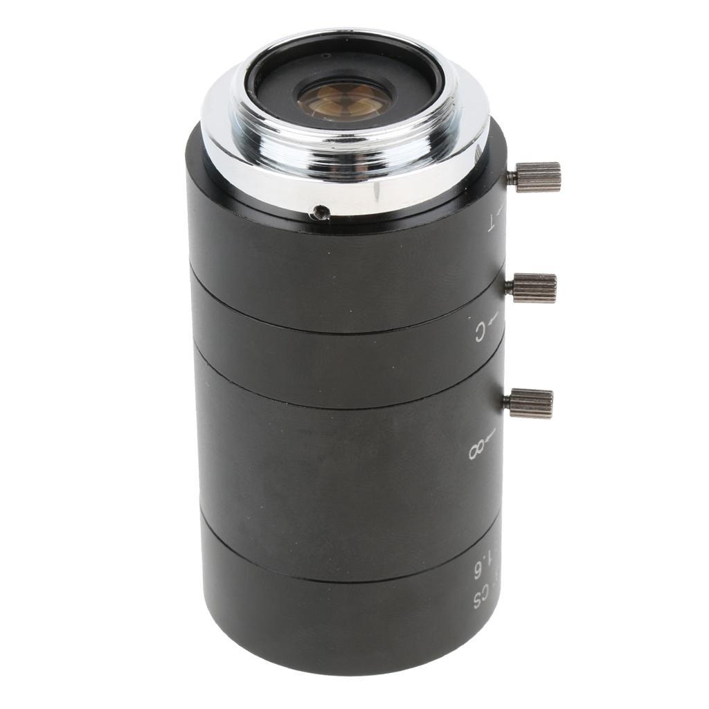 6-60mm 1/3" CS Mount Varifocal Movie TV Manual Camera Lens Replacement Black