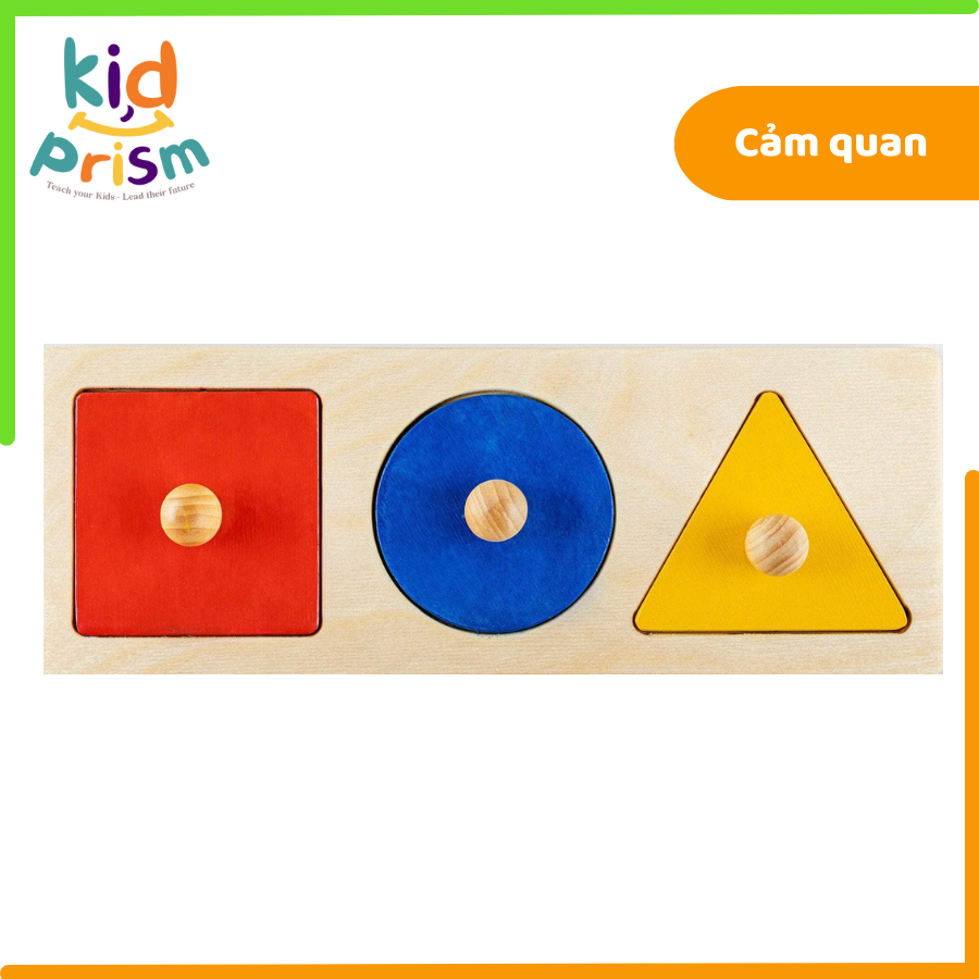 Bảng ghép Montessori hình khối cơ bản dạng bằng gỗ giúp bé phát triển trí não (size lớn)(Giáo cụ Montessori)