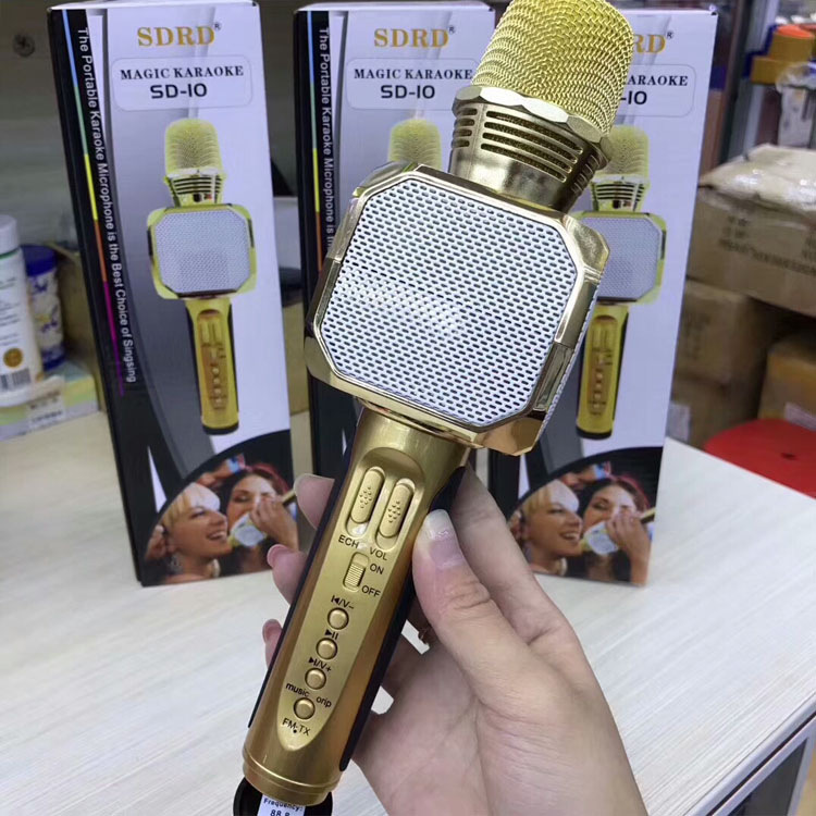 Micro karaoke không dây Floveme - SD10 loa bluetooth tích hợp micro hát , âm thanh trong, Bass khỏe - Hàng chính hãng