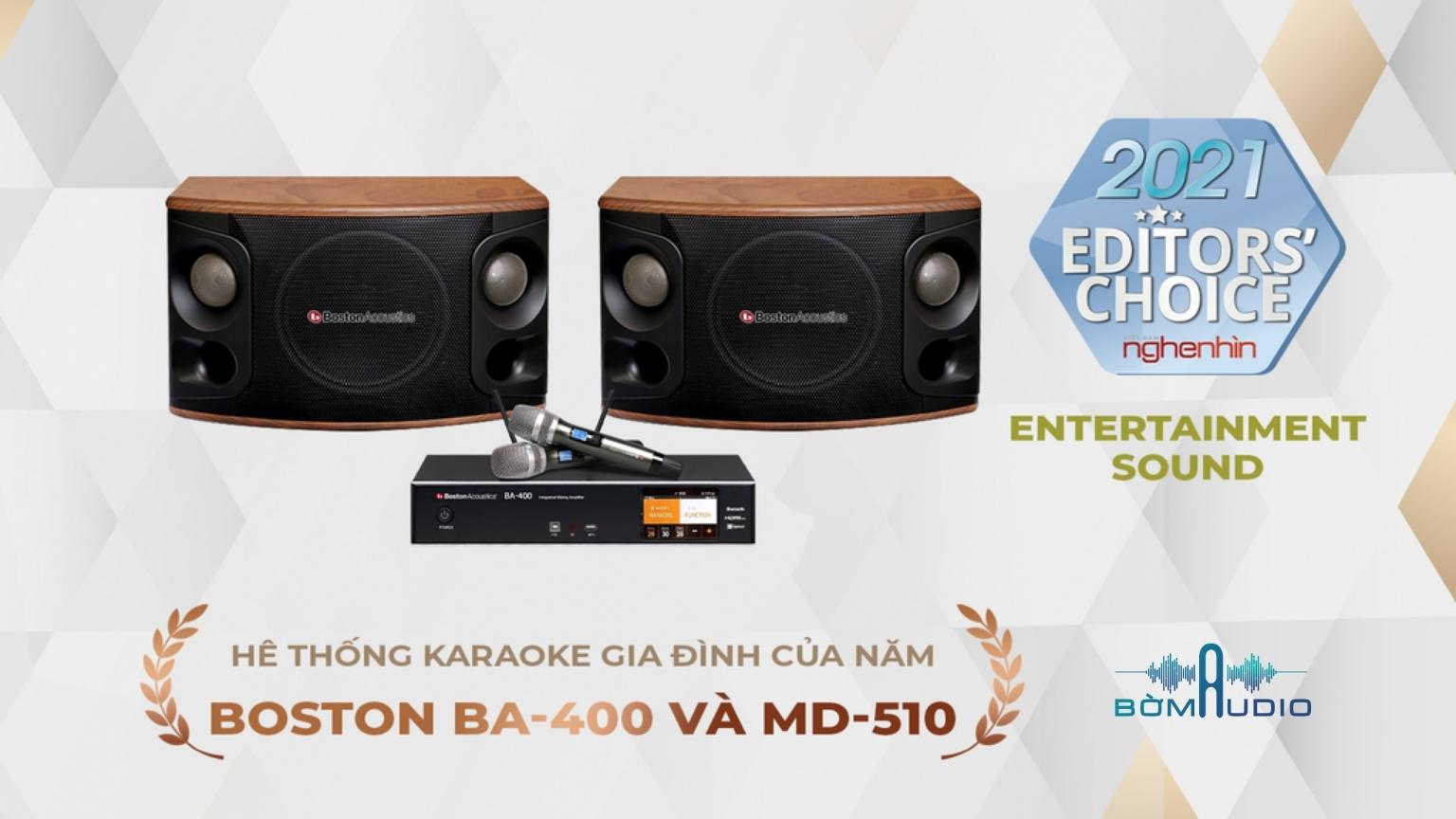 BOSTON ACOUSTICS MD510 | Loa Nghe Hát Karaoke Chuyên Nghiệp - Loa 3 Đường Tiếng - Bass 25cm - Loa Treb/Mid 76mm - Độ Nhạy 92dB x 8 ohm - Công suất 200W | Hàng Chính Hãng _ Mới 100%