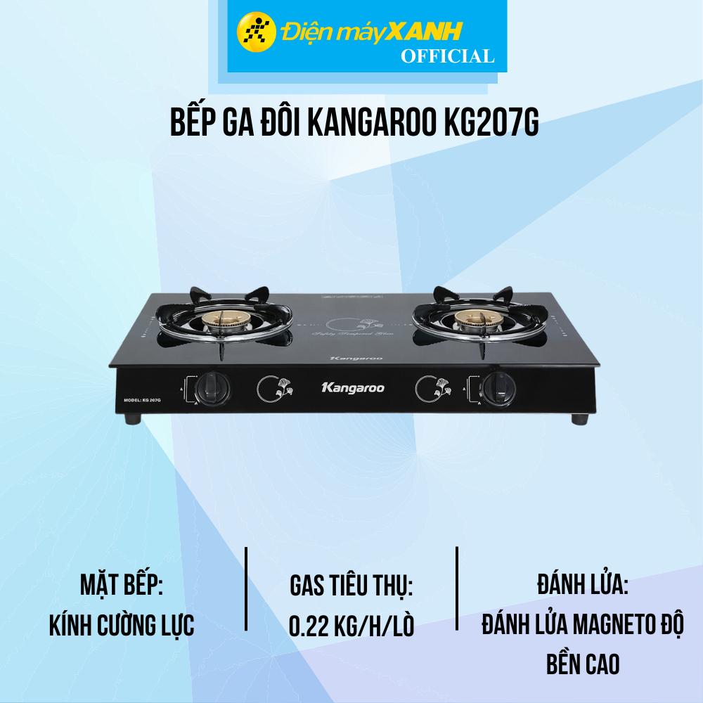 Bếp ga đôi Kangaroo KG207G - Hàng Chính Hãng